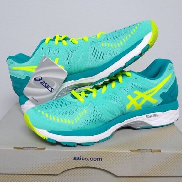 NEW Asics GEL Kayano 23 Womens 6.5 US Medium 37.5 EUR T696N Bright Teal Lime - Picture 5 of 7